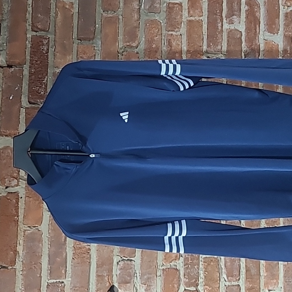 Adidas Navy Long Sleeve Quarter Zip Pullover, Size L